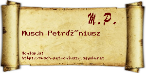 Musch Petróniusz névjegykártya